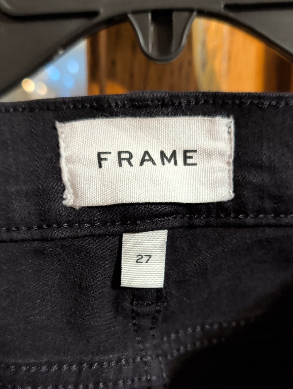 FRAME Black Coated Noir Denim Waistband - Size 27